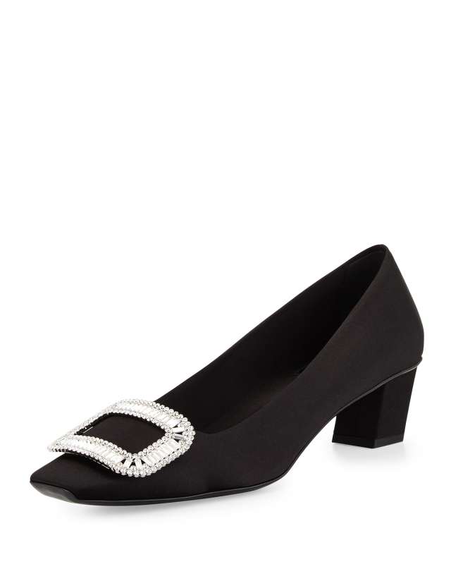 Belle Vivier Strass Satin 45mm Pumps