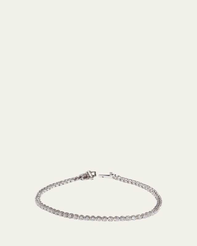 14K White Gold Lab Grown Diamond Tennis Bracelet
