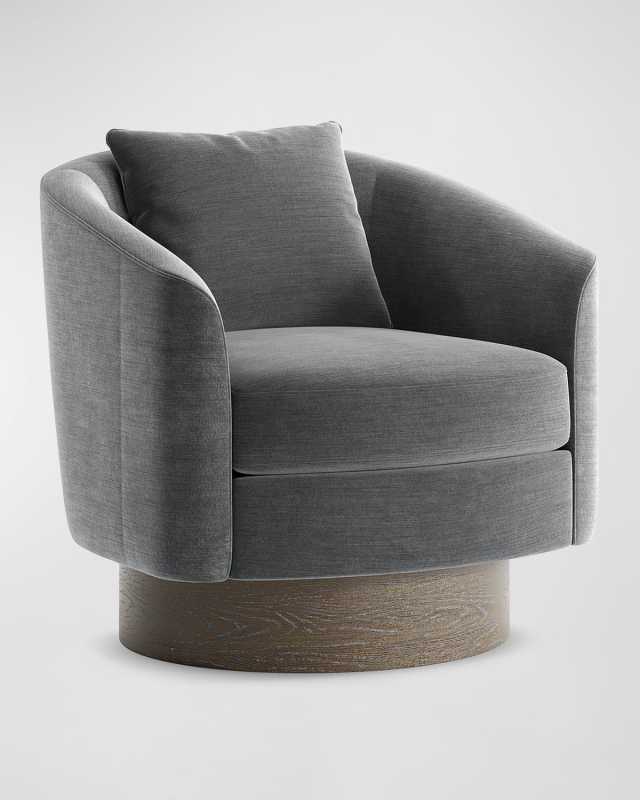 Camino Icy Slate Blue Swivel Chair