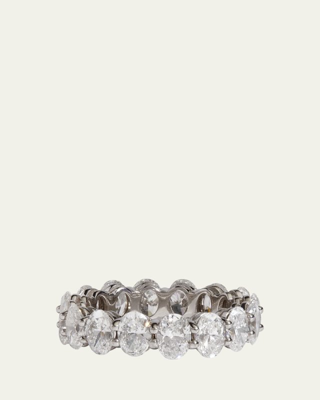 14K White Gold Oval Lab Grown Diamond Eternity Band