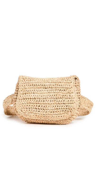 Hat Attack Straw Belt Bag Natural