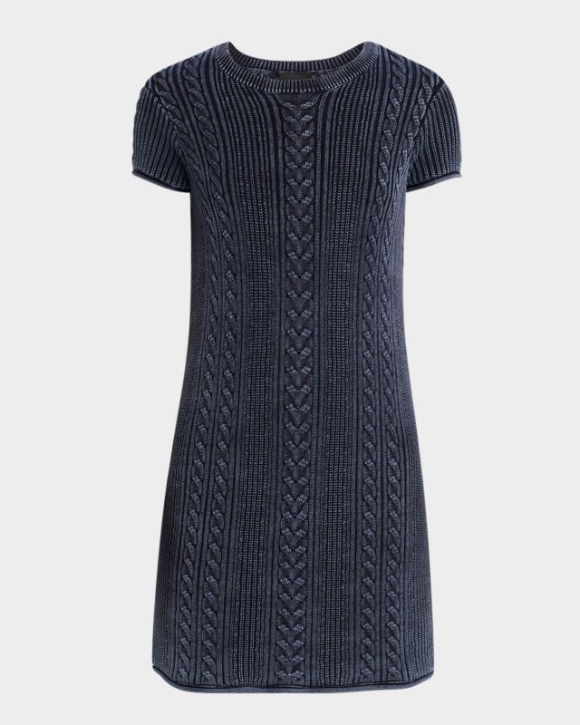 Stone-Washed Cotton Mini Dress