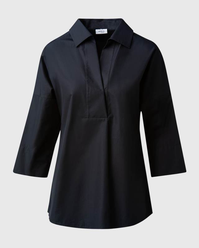 Kimono-Sleeve Split-Neck Blouse