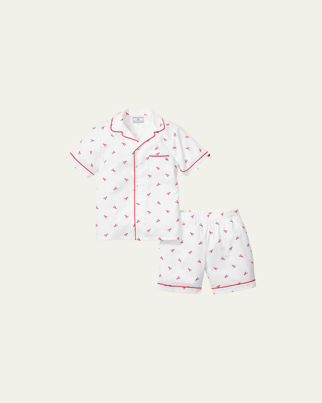 Kid's Palmier Classic 2-Piece Pajama Short Set, Size 6M-14