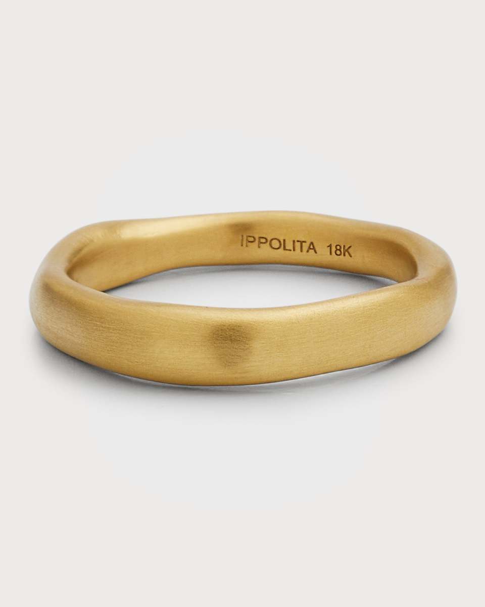 Matte Wide Squiggle Ring in 18K Gold