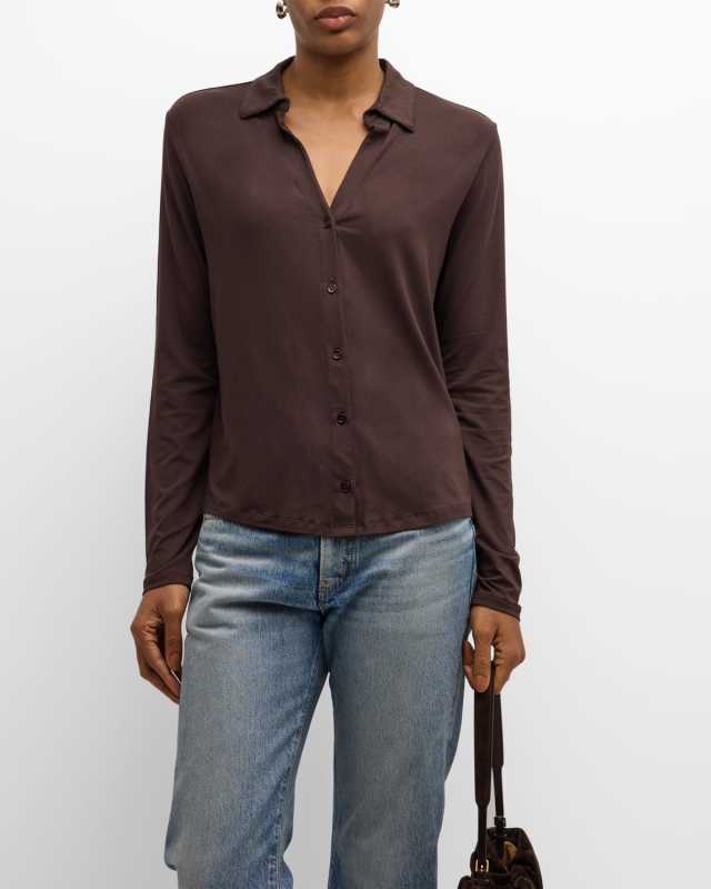 Soft Touch Button-Front Shirt