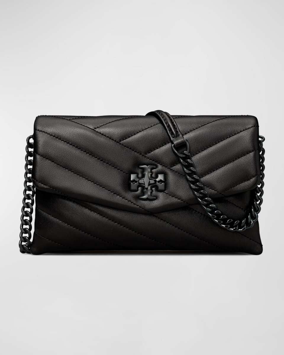 Kira Chevron-Quilt Leather Chain Wallet