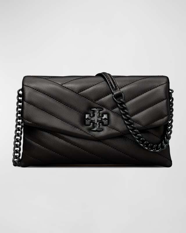 Kira Chevron-Quilt Leather Chain Wallet