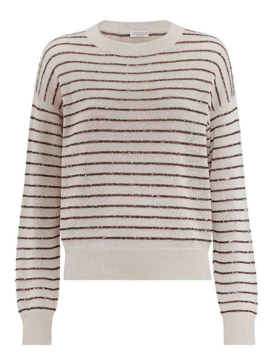 Brunello Cucinelli Pull Col Rond - Beige