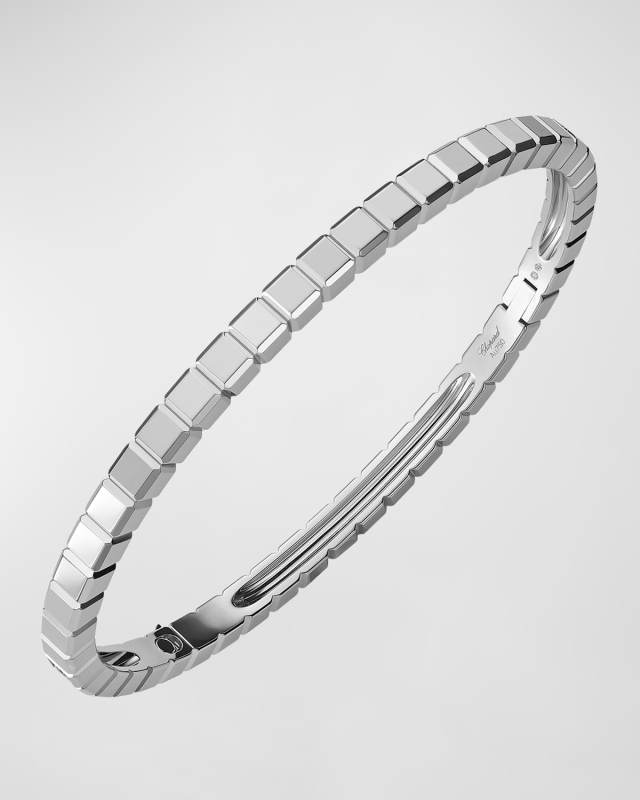 Ice Cube 18K White Gold Bangle, Siz