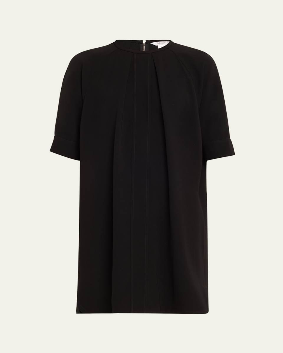 Pintuck Ponte Shift Mini Dress