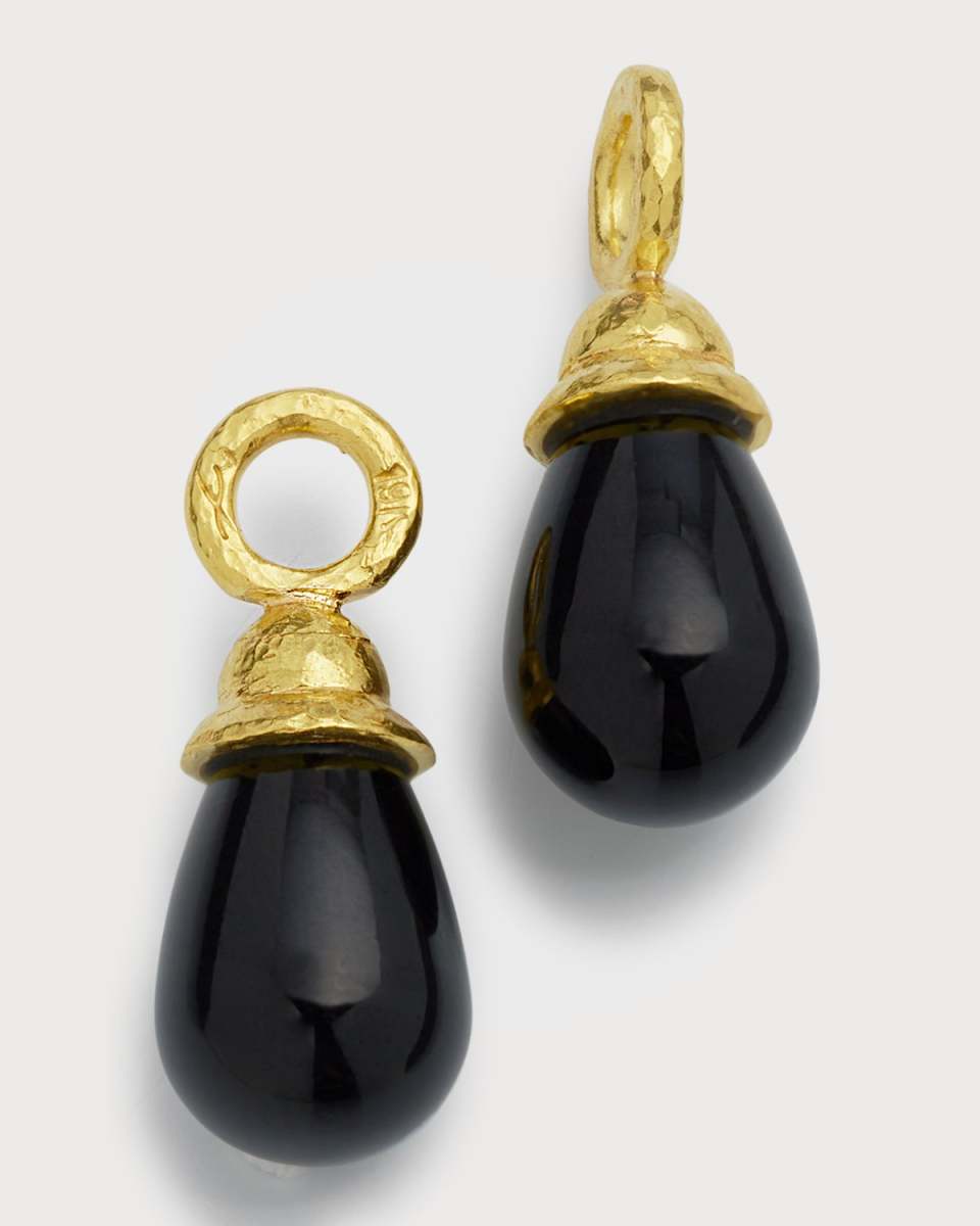 Onyx Teardrop Earring Pendants
