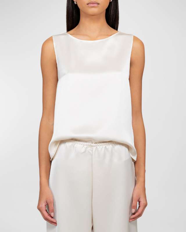 Barb Sleeveless Satin Blous