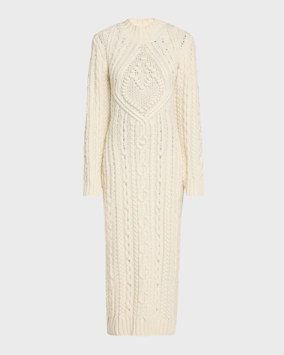 Je Taime Aran-Knit Maxi Sweater Dress