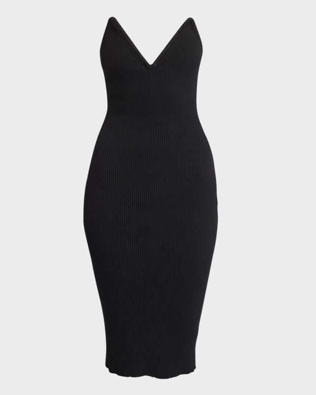Knit Sweetheart Bustier Midi Dress