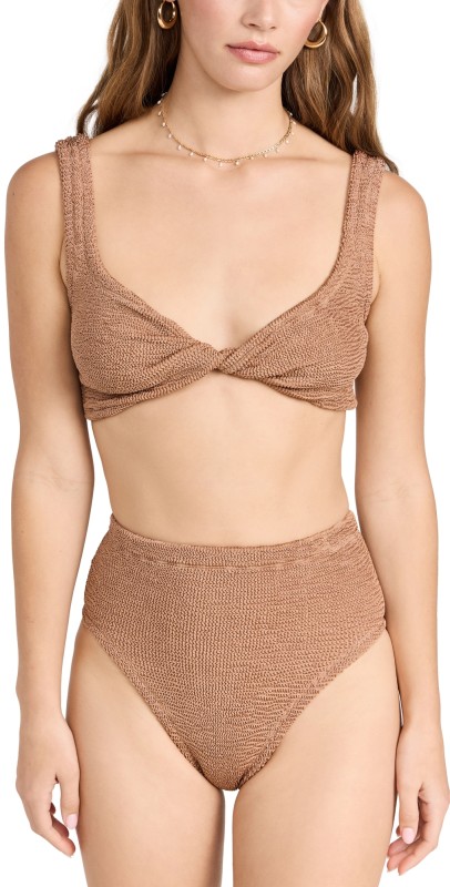 Hunza G Jamie Bikini Set Metallic Cocoa
