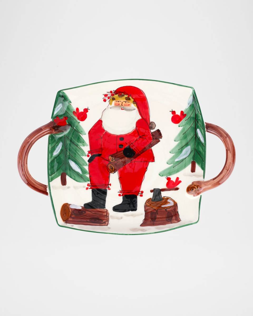 Old St. Nick Handled Square Platter