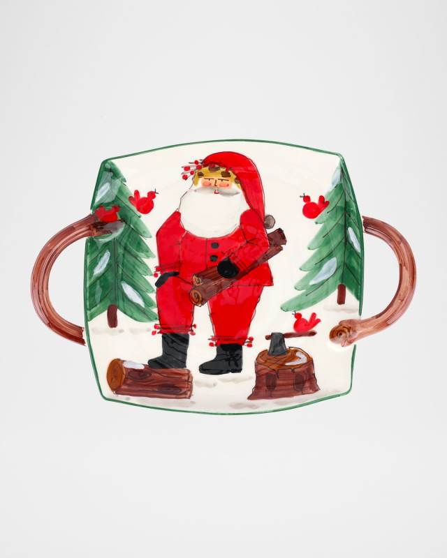 Old St. Nick Handled Square Platter