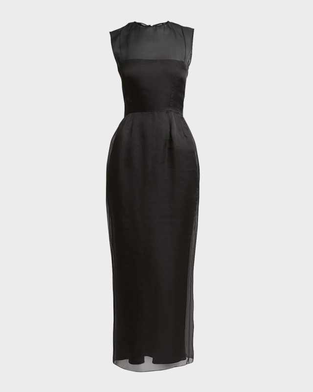 Maslow Sleeveless Sheer Silk Maxi Dress
