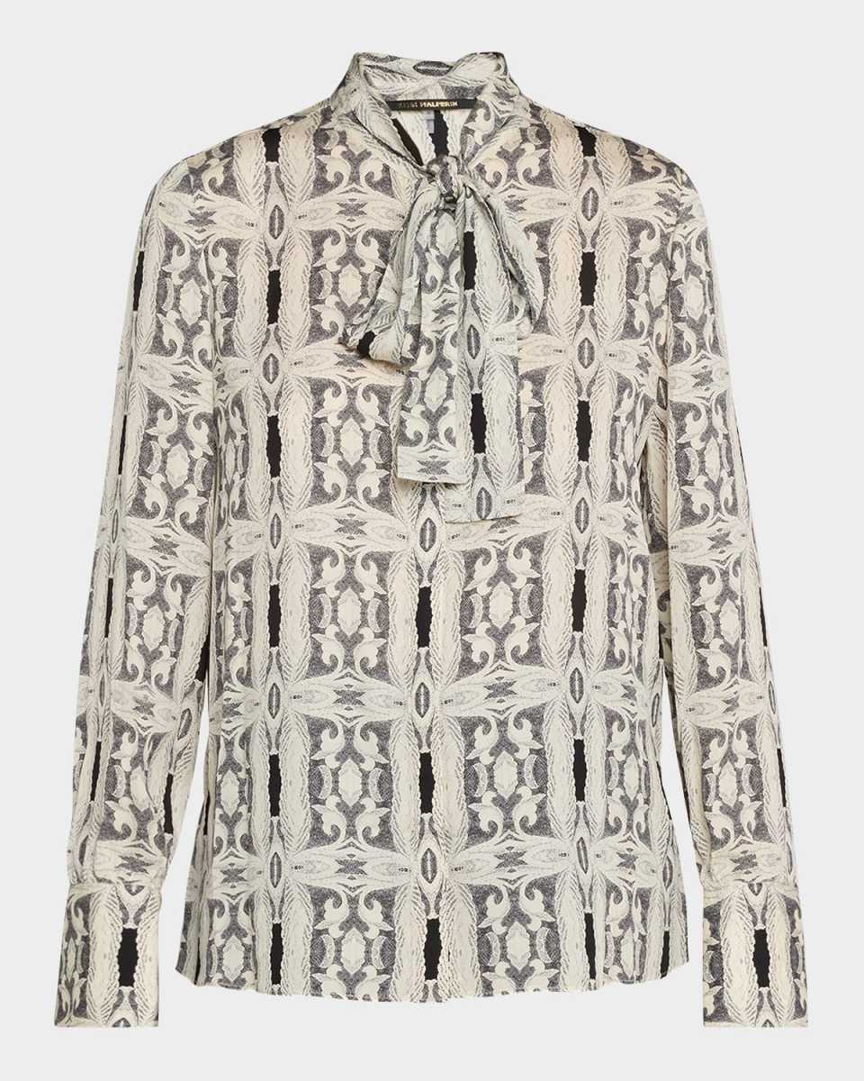 Gisela Abstract-Print Silk Blous