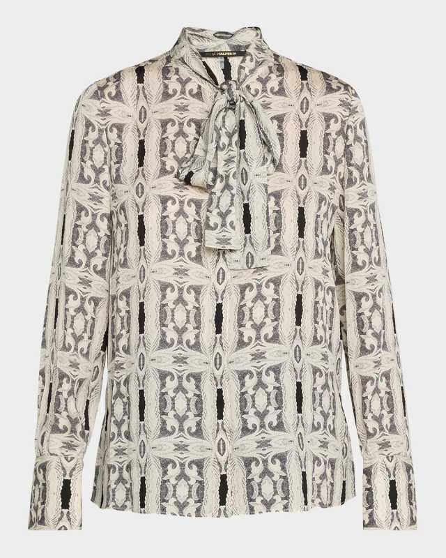 Gisela Abstract-Print Silk Blous