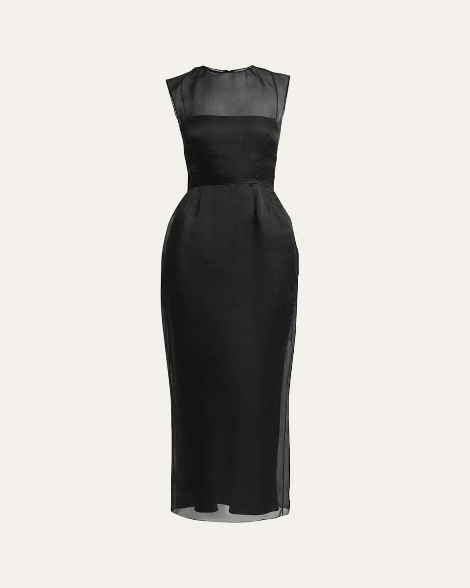 Maslow Sleeveless Sheer Silk Maxi Dress