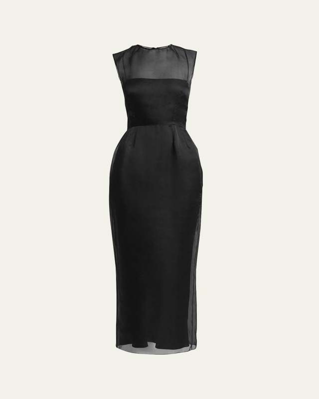 Maslow Sleeveless Sheer Silk Maxi Dress