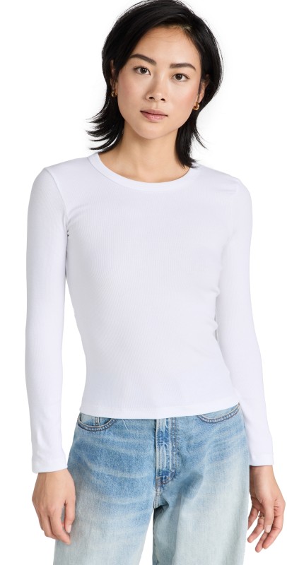 Leset Kelly Slim Fit Long Sleeve Top White