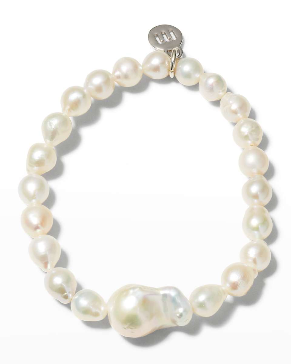 Mixed Size Baroque Pearl Stretch Bracelet