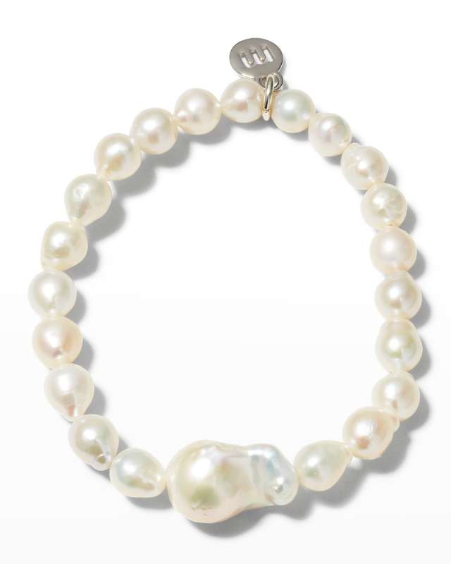 Mixed Size Baroque Pearl Stretch Bracelet