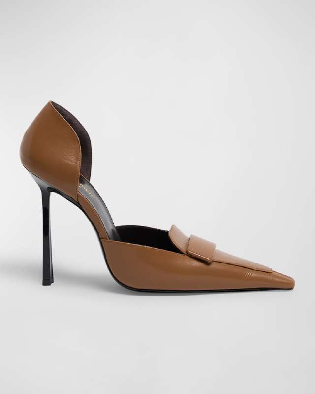 Leather D'Orsay Loafer Pumps