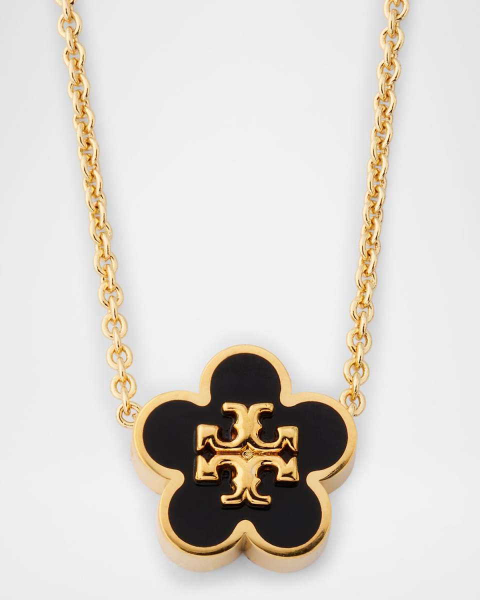 Kira Enamel Flower Pendant Necklace