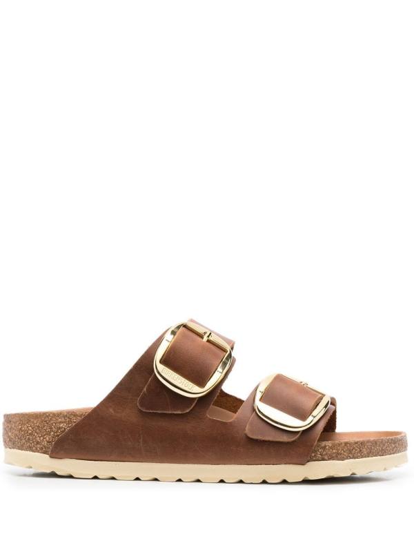double-strap leather sandals