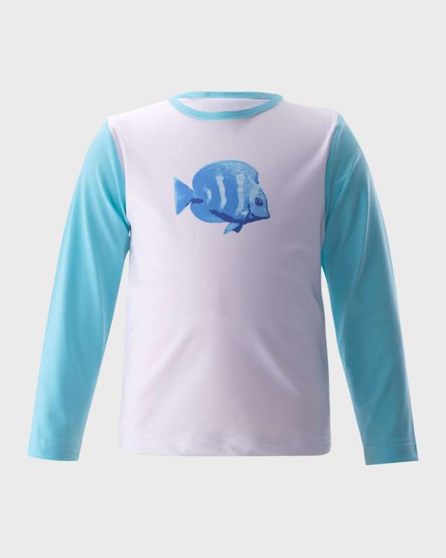 Boy's Tropical Fish Rash Guard, Size 2Y-10Y