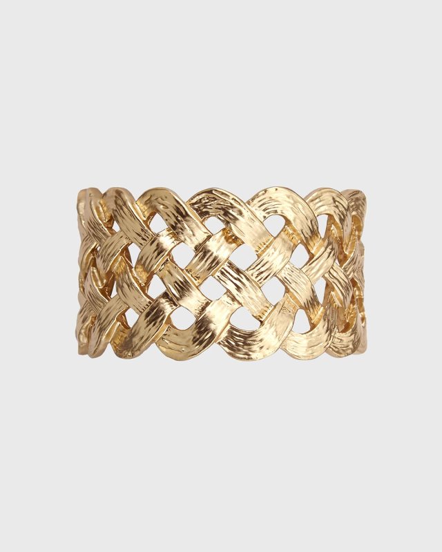 Braided Gold-Plated Napkin Ring Jewels, Set of 4