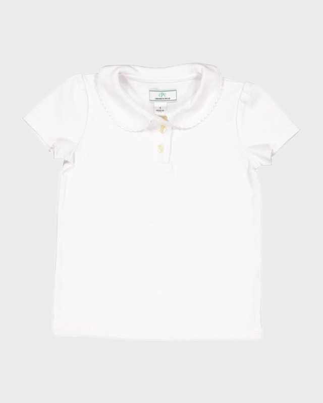 Girl's Sarah Short-Sleeve Cotton Polo Shirt, Size 12M-14