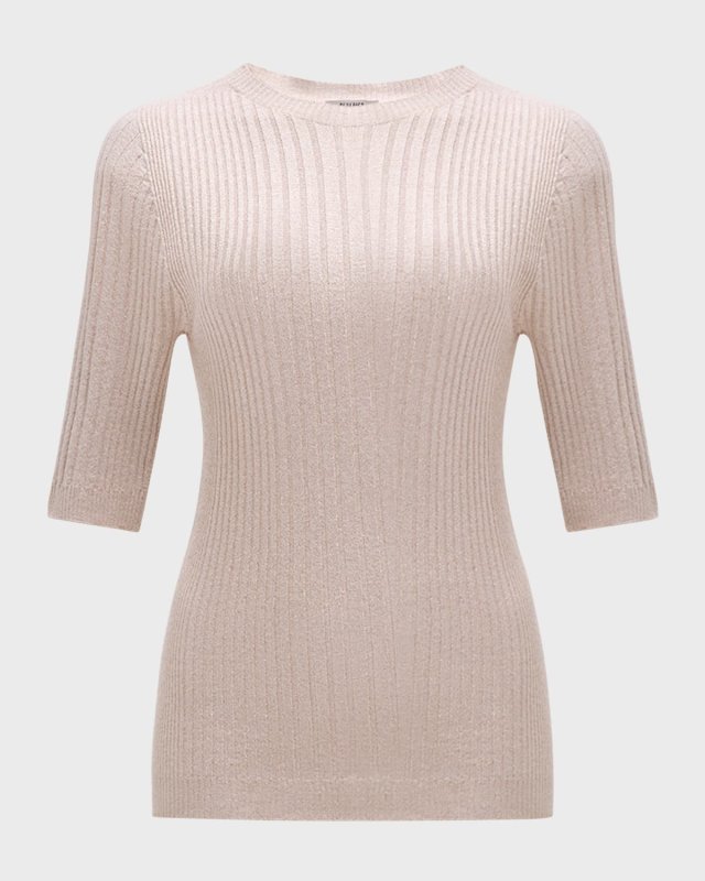 Ribbed Crewneck Tricot Sweater