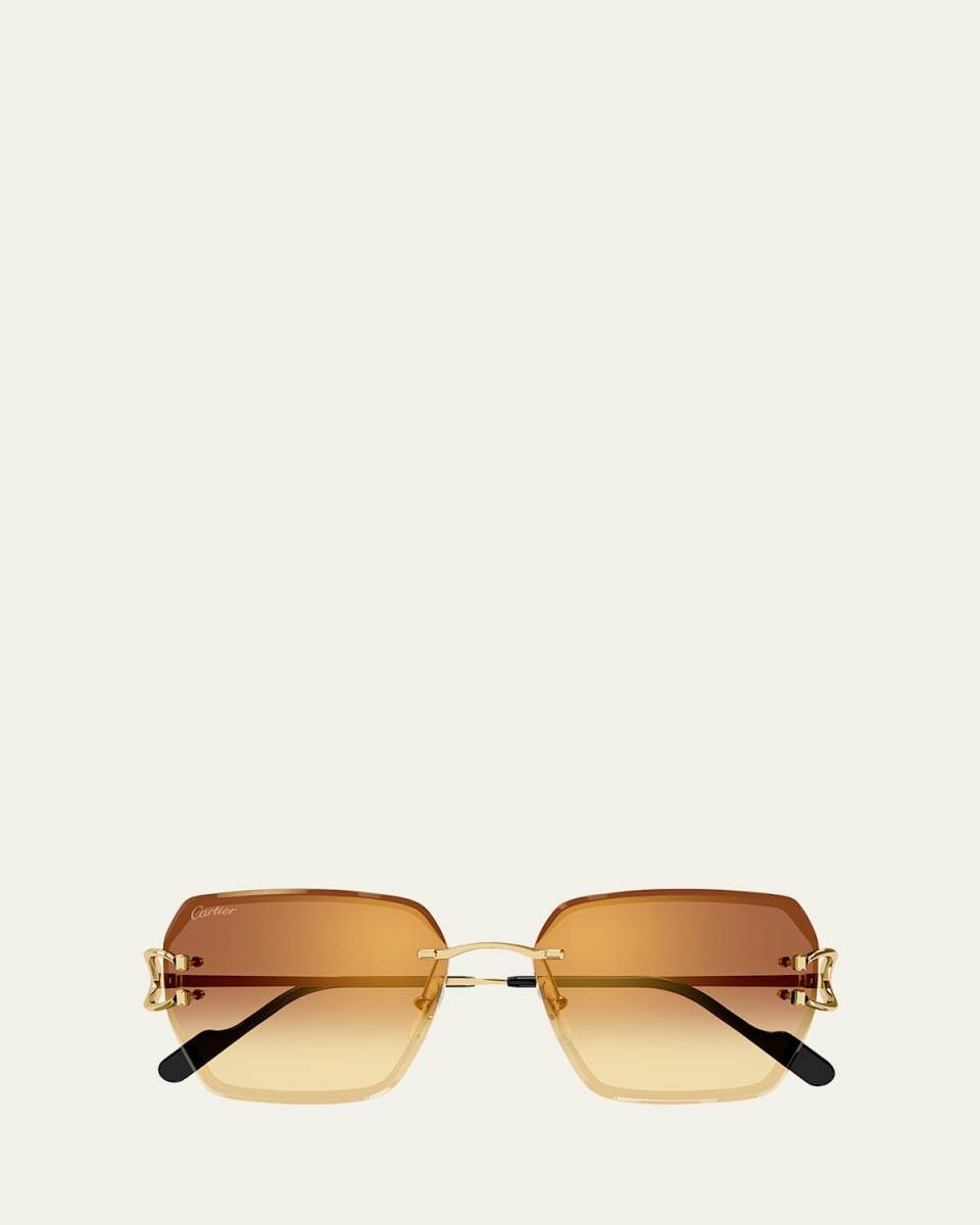 Rimless Metal Butterfly Sunglasses