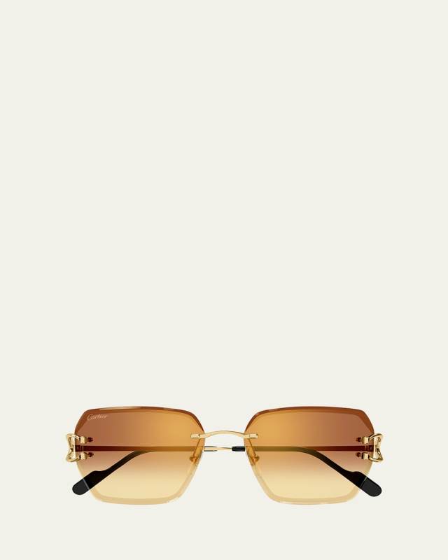 Rimless Metal Butterfly Sunglasses