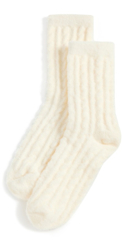 Stems Winter Plush Cable Socks Ivory