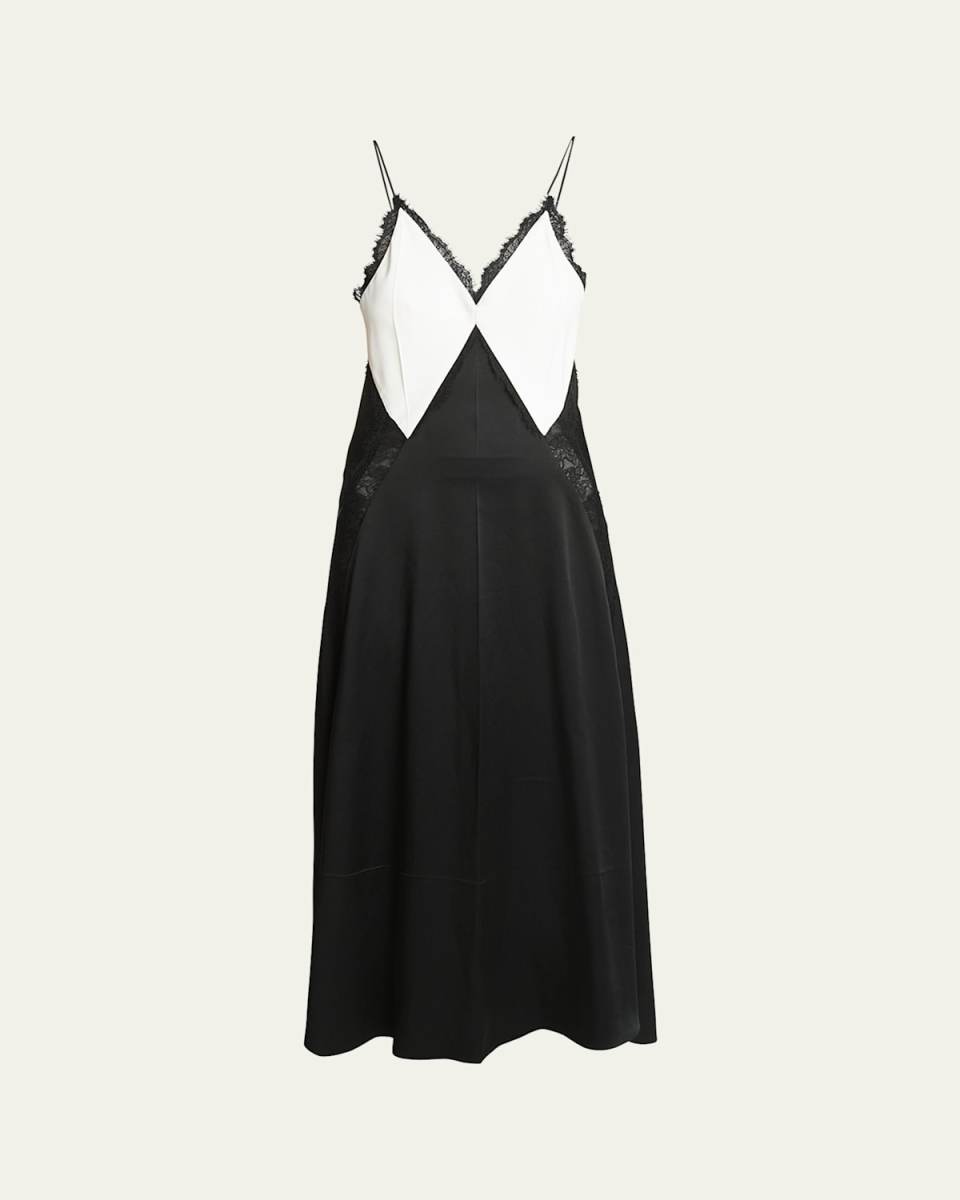 Contrast Cami Dress with Lace Insert Details