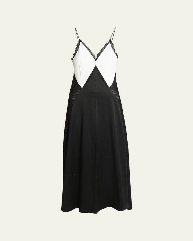 Contrast Cami Dress with Lace Insert Details