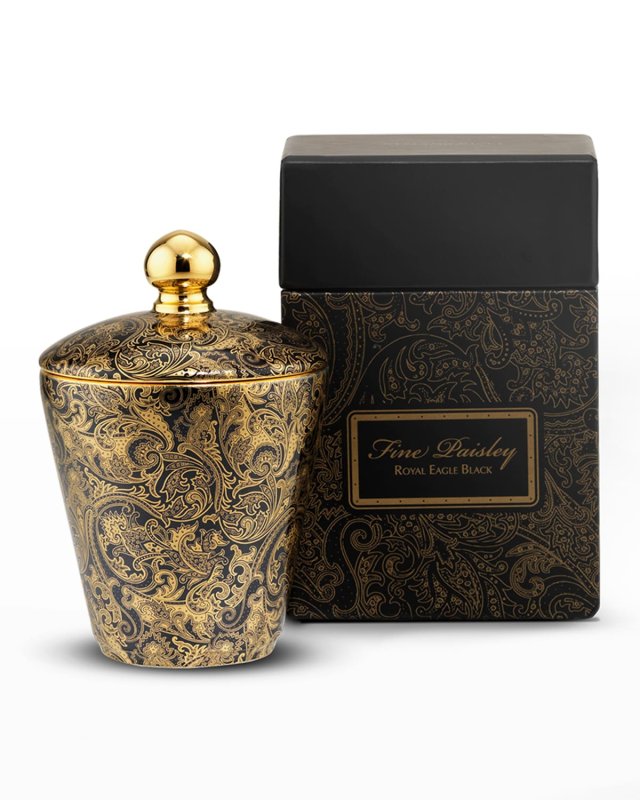 Fine Paisley Royal Eagle Black Candle