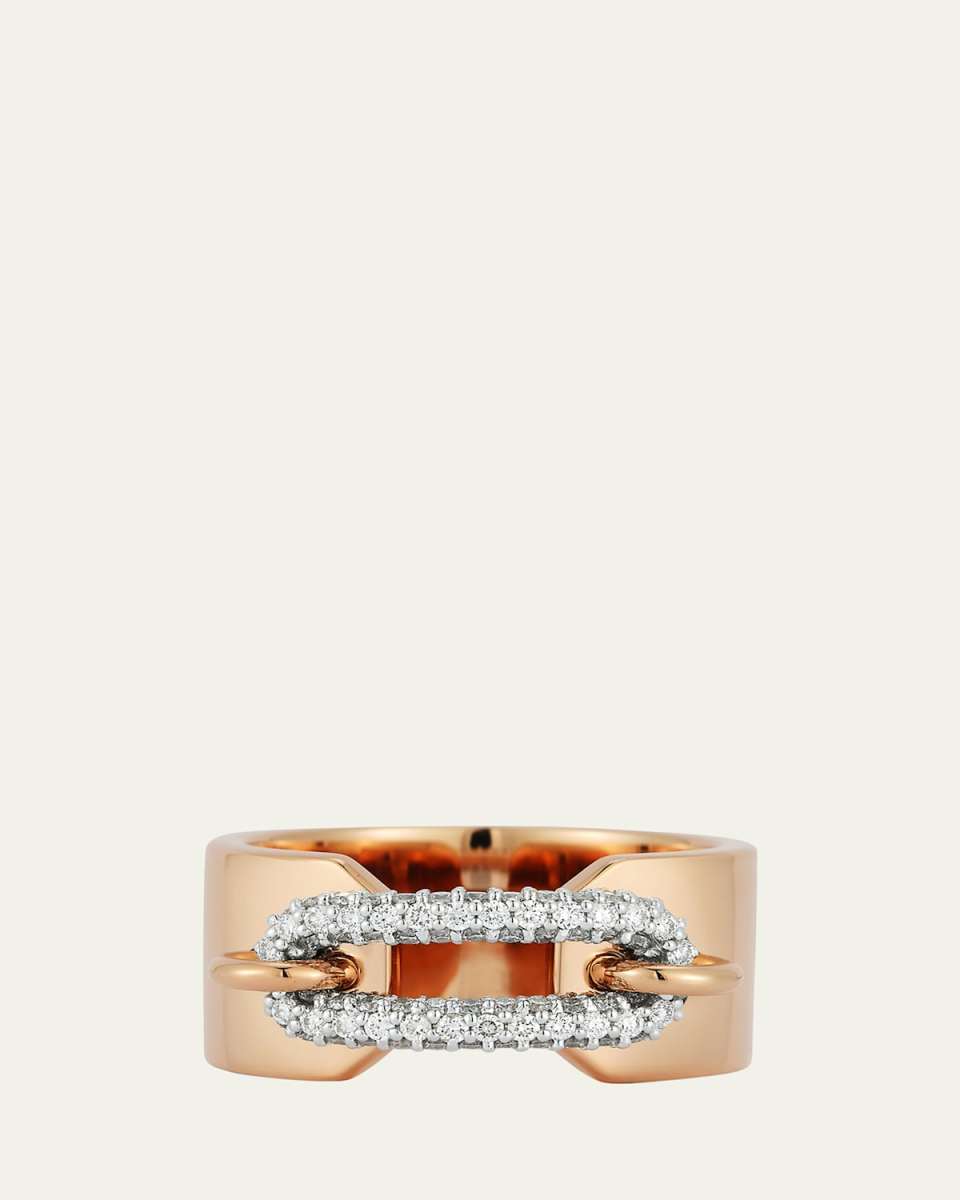 Morell 18K Rose Gold Diamond Elongated Oval Cuff Ring, Size 6.5