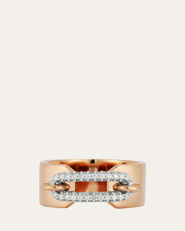 Morell 18K Rose Gold Diamond Elongated Oval Cuff Ring, Size 6.5