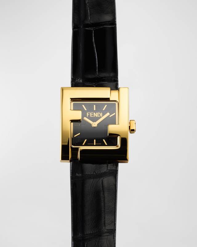 Square FF Watch with Alligator Strap