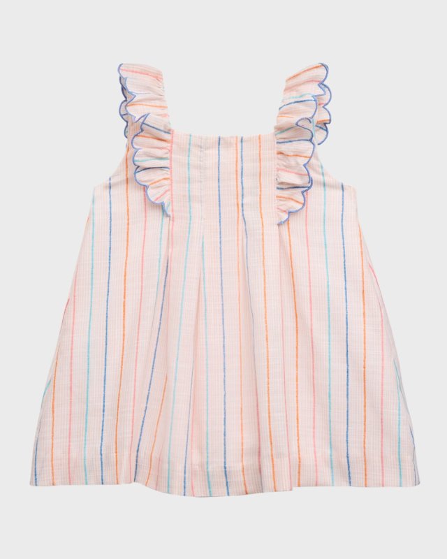 Girl's Multicolor Striped Dress, Size 6M-24