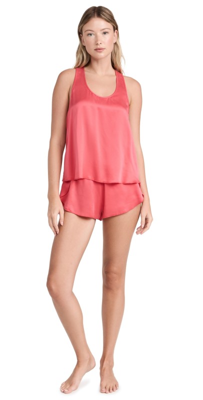 Lunya Washable Silk Tulip Back Set Rapturous Flamingo