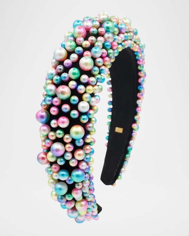 Girl's Iridescent Pearls Headband