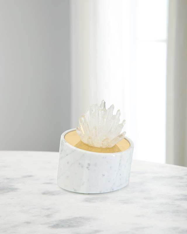Quartz Embellished Marble Sculpture II